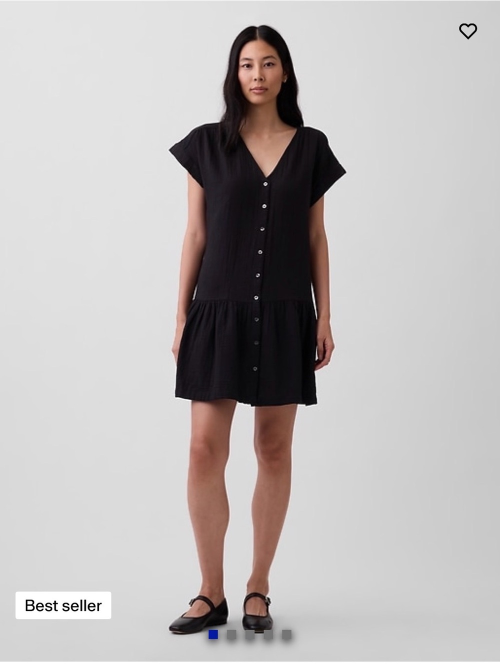 Gap Cotton Gauze V-Neck Tunic Dress